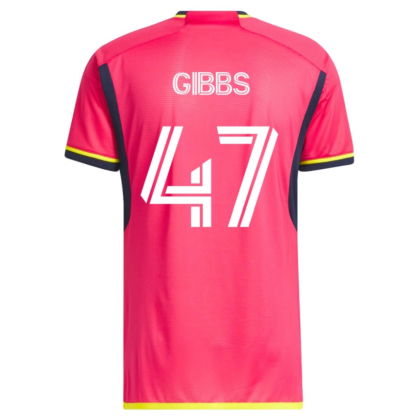 キッズフットボールライリー・ギブス#47ピンクホームシャツ2023/24ジャージーユニフォーム