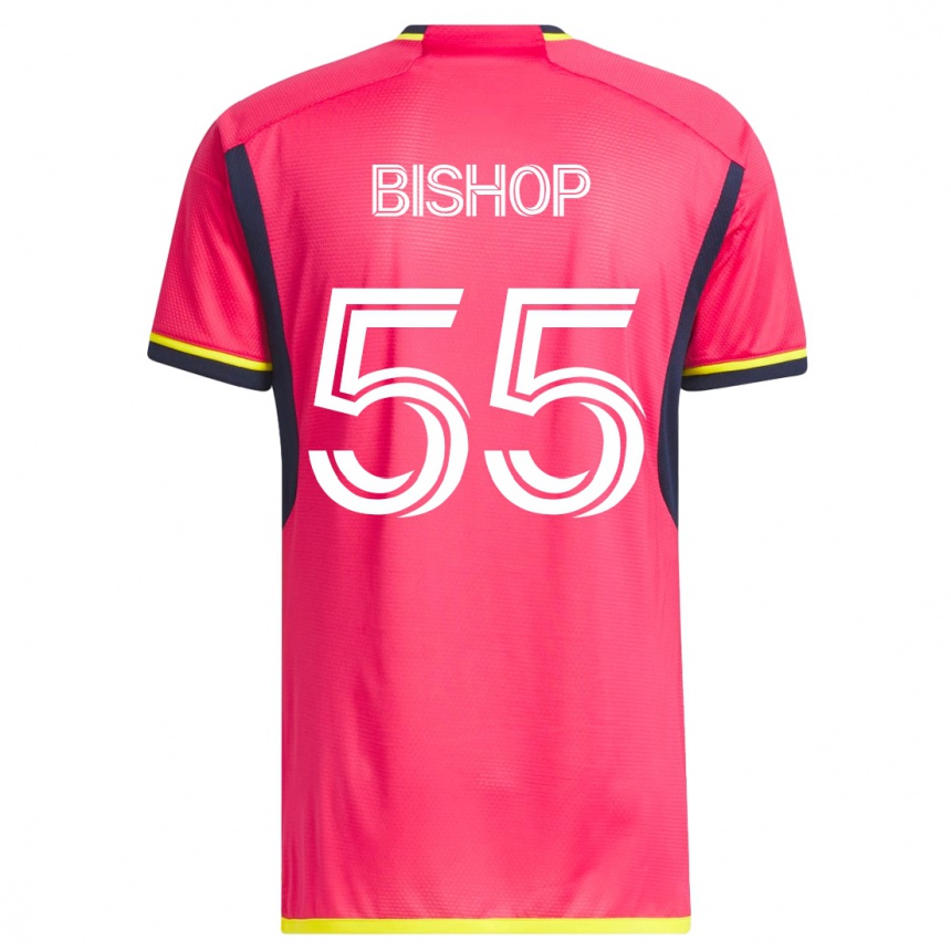 キッズフットボールニック・ビショップ#55ピンクホームシャツ2023/24ジャージーユニフォーム