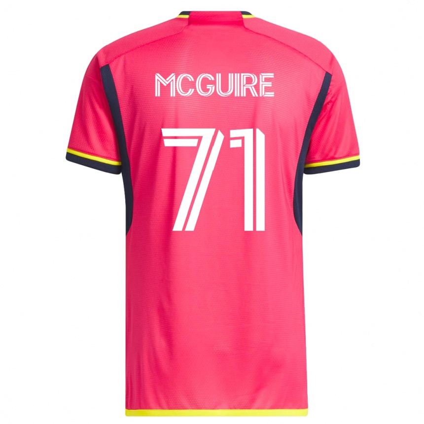 キッズフットボールノーラン・マクガイア#71ピンクホームシャツ2023/24ジャージーユニフォーム