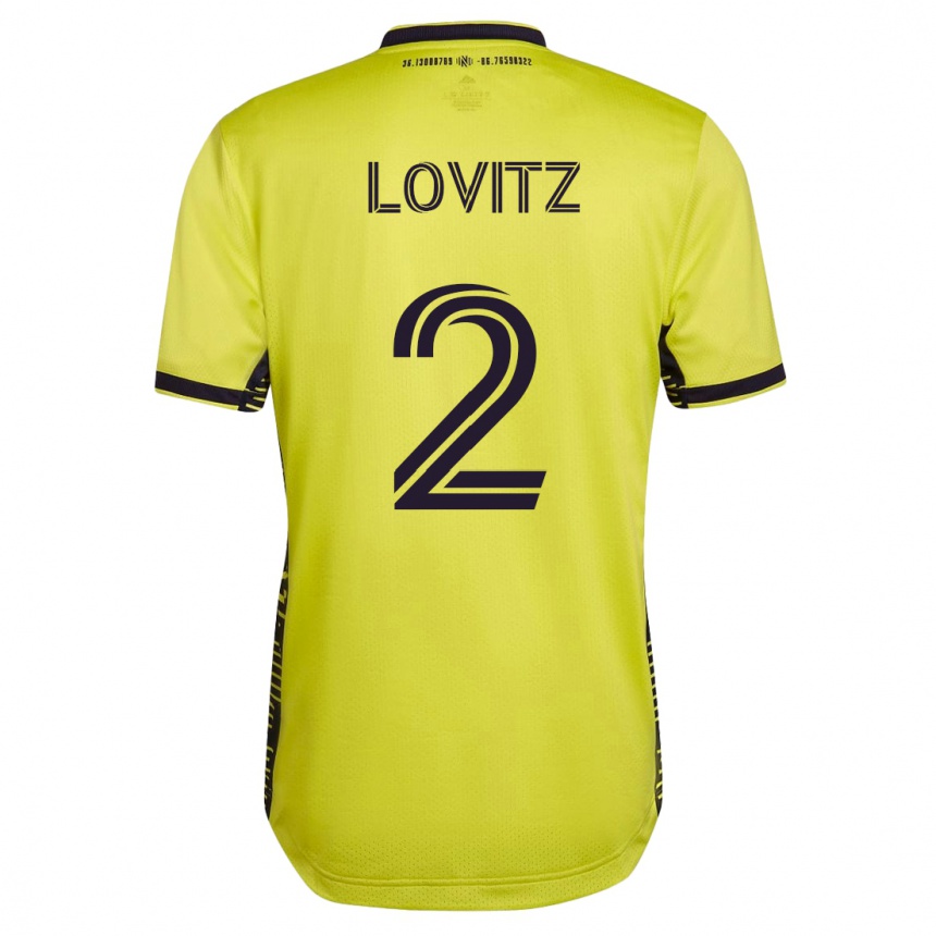 キッズフットボールダニエル・ロヴィッツ#2イエローホームシャツ2023/24ジャージーユニフォーム