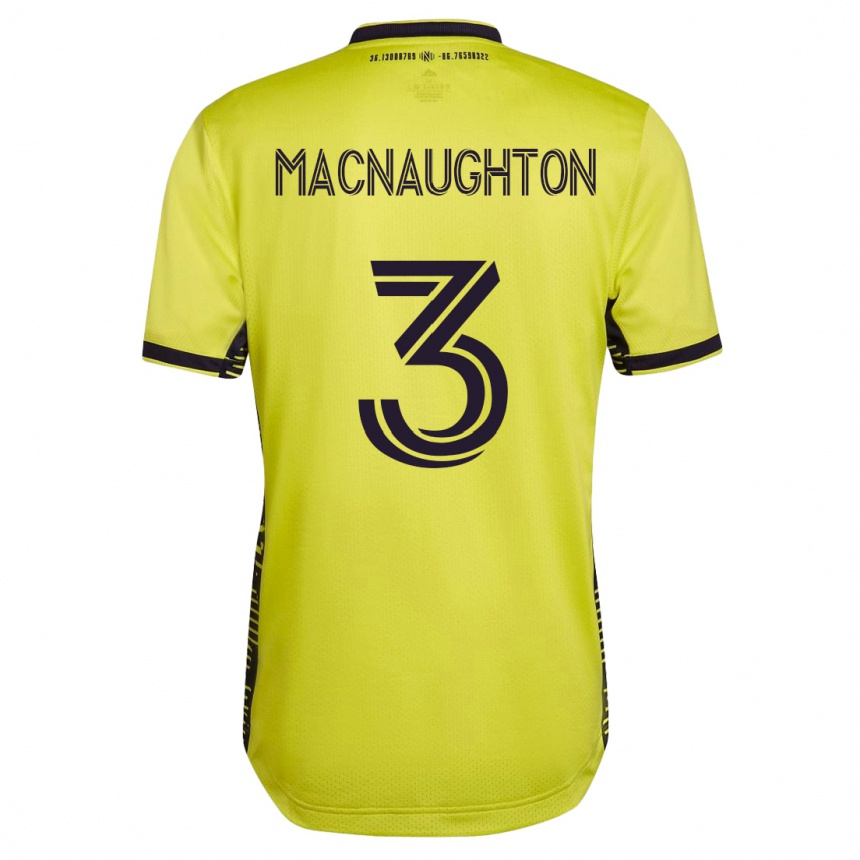 キッズフットボールルーカス・マクノートン#3イエローホームシャツ2023/24ジャージーユニフォーム
