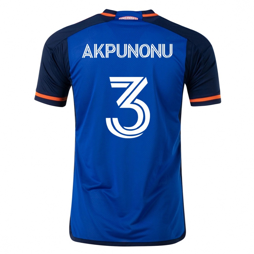 キッズフットボールジョーイ・アクプノヌ#3青ホームシャツ2023/24ジャージーユニフォーム