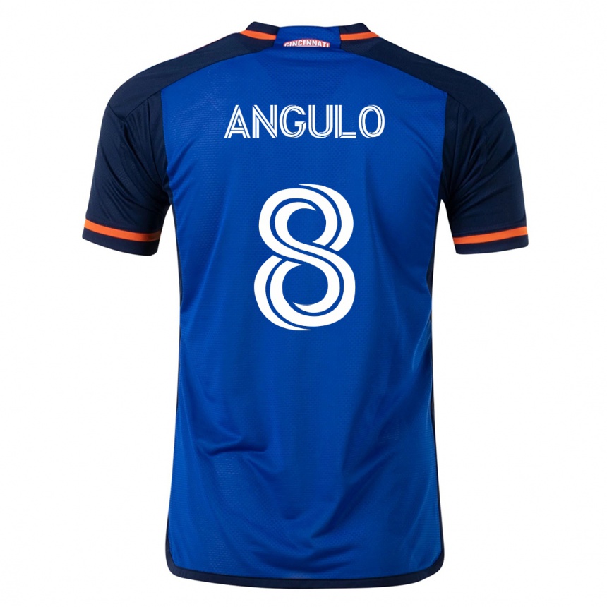 キッズフットボールマルコ・アングロ#8青ホームシャツ2023/24ジャージーユニフォーム