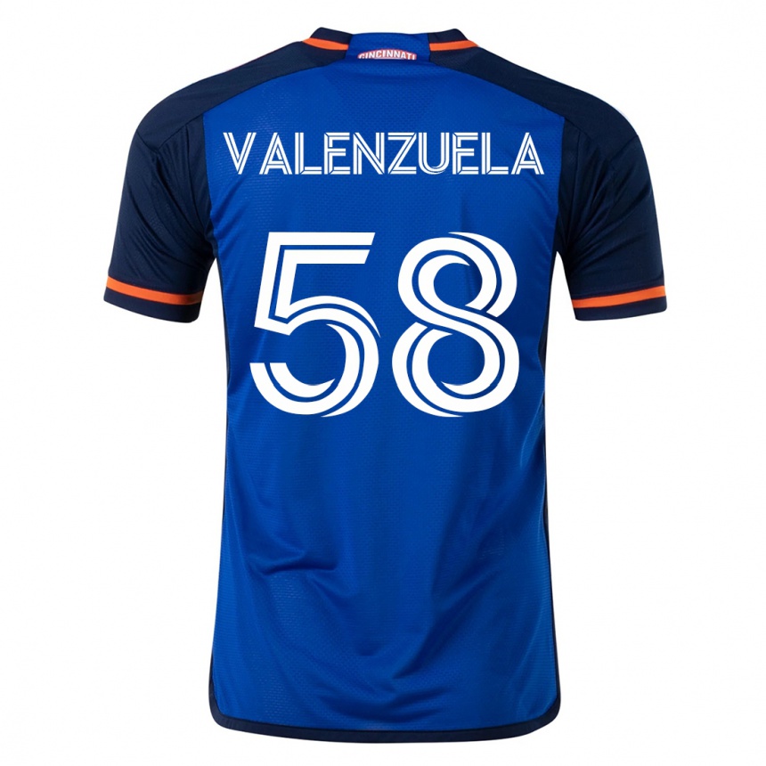 キッズフットボールジェラルド・ヴァレンズエラ#58青ホームシャツ2023/24ジャージーユニフォーム