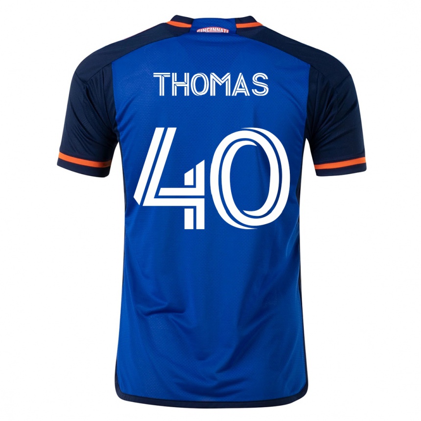 キッズフットボールそしてトーマス#40青ホームシャツ2023/24ジャージーユニフォーム