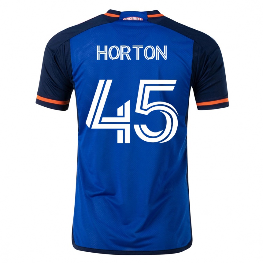 キッズフットボールフィリップ・ホートン#45青ホームシャツ2023/24ジャージーユニフォーム