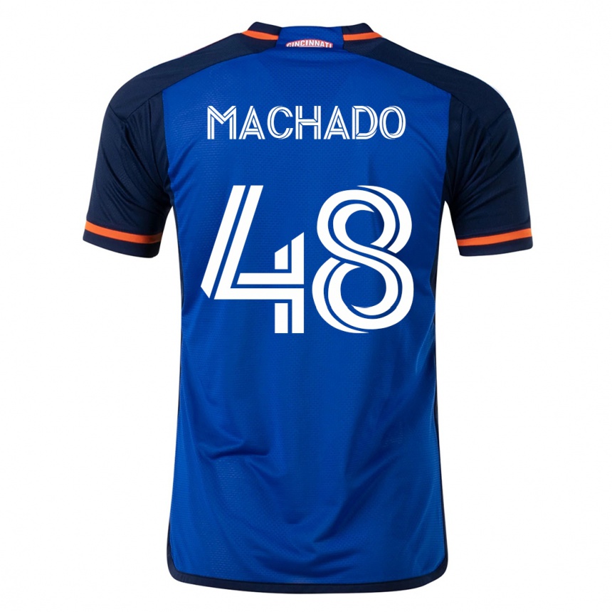 キッズフットボールフアン・マチャド#48青ホームシャツ2023/24ジャージーユニフォーム