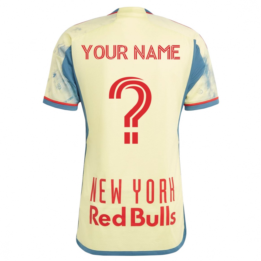 キッズフットボールあなたの名前#0イエローホームシャツ2023/24ジャージーユニフォーム