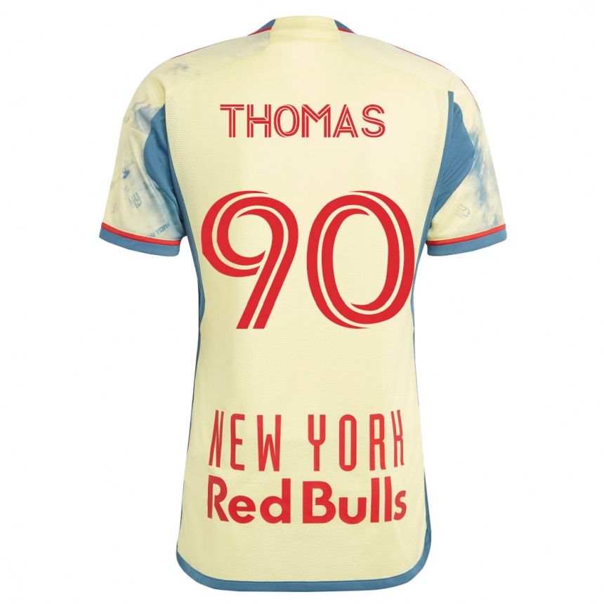 キッズフットボールオラダヨ・トーマス#90イエローホームシャツ2023/24ジャージーユニフォーム