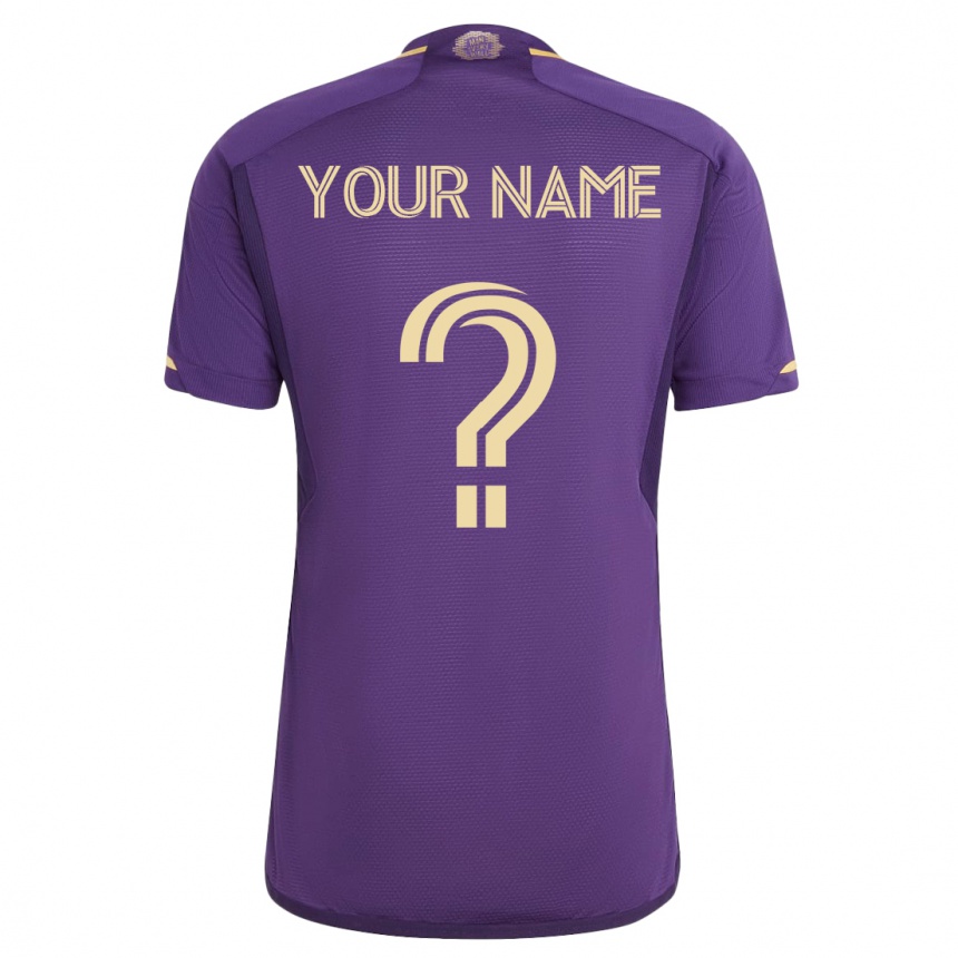 キッズフットボールあなたの名前#0バイオレットホームシャツ2023/24ジャージーユニフォーム