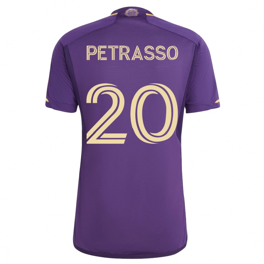 キッズフットボールルカ・ペトラッソ#20バイオレットホームシャツ2023/24ジャージーユニフォーム
