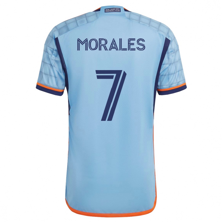 キッズフットボールアルフレッド・モラレス#7青ホームシャツ2023/24ジャージーユニフォーム