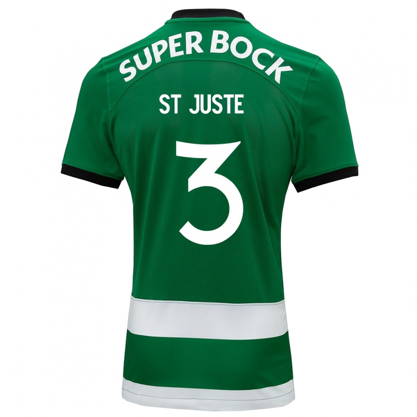 キッズフットボールジェリー・シン・ジュステ#3緑ホームシャツ2023/24ジャージーユニフォーム