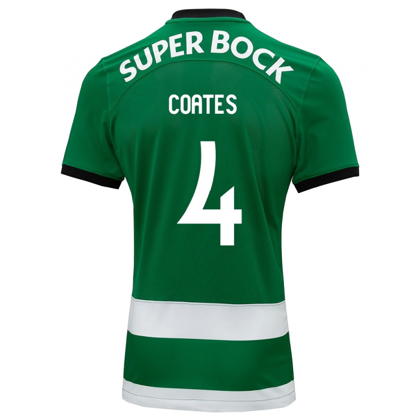 キッズフットボールセバスティアン・コアテス#4緑ホームシャツ2023/24ジャージーユニフォーム