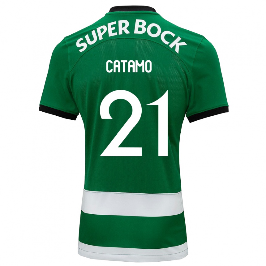 キッズフットボールジェニー・カタモ#21緑ホームシャツ2023/24ジャージーユニフォーム