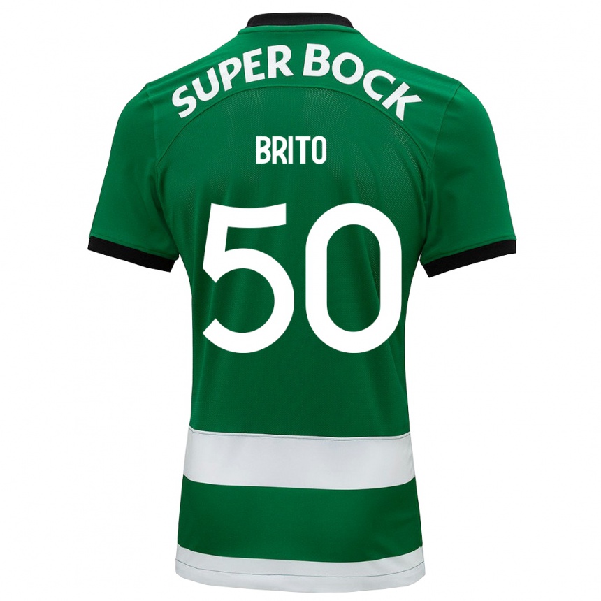 キッズフットボールアレクサンドル・ブリト#50緑ホームシャツ2023/24ジャージーユニフォーム