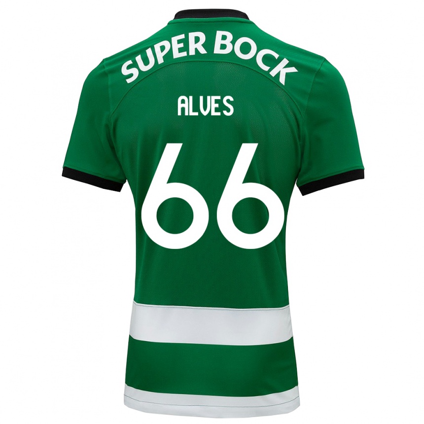 キッズフットボールミゲル・アウヴェス#66緑ホームシャツ2023/24ジャージーユニフォーム