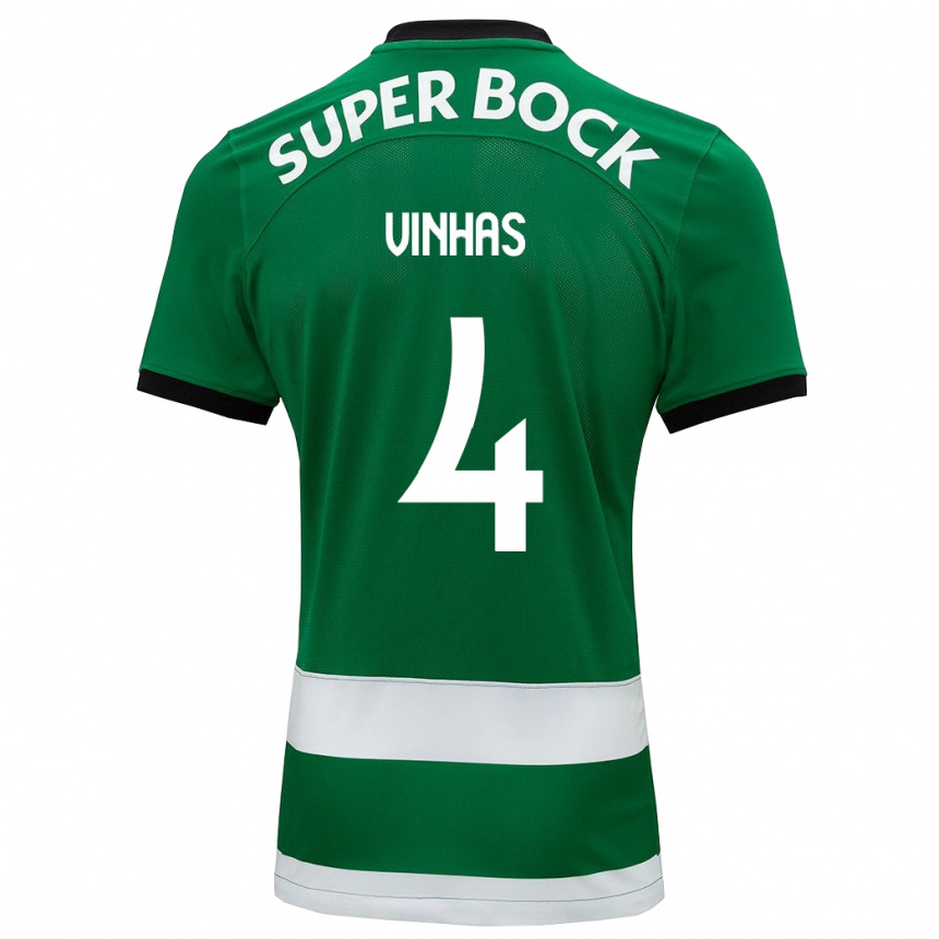 キッズフットボールガブリエラ・ビニャス#4緑ホームシャツ2023/24ジャージーユニフォーム
