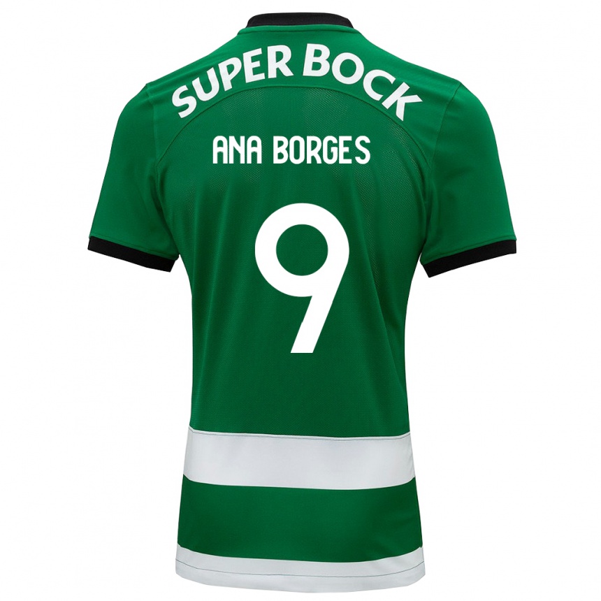 キッズフットボールアナ・ボルジェス#9緑ホームシャツ2023/24ジャージーユニフォーム