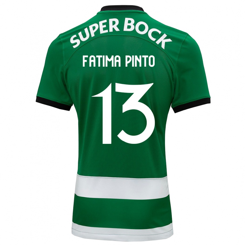 キッズフットボールファティマ・ピント#13緑ホームシャツ2023/24ジャージーユニフォーム