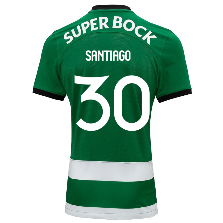 キッズフットボールカロリーナ・サンティアゴ#30緑ホームシャツ2023/24ジャージーユニフォーム