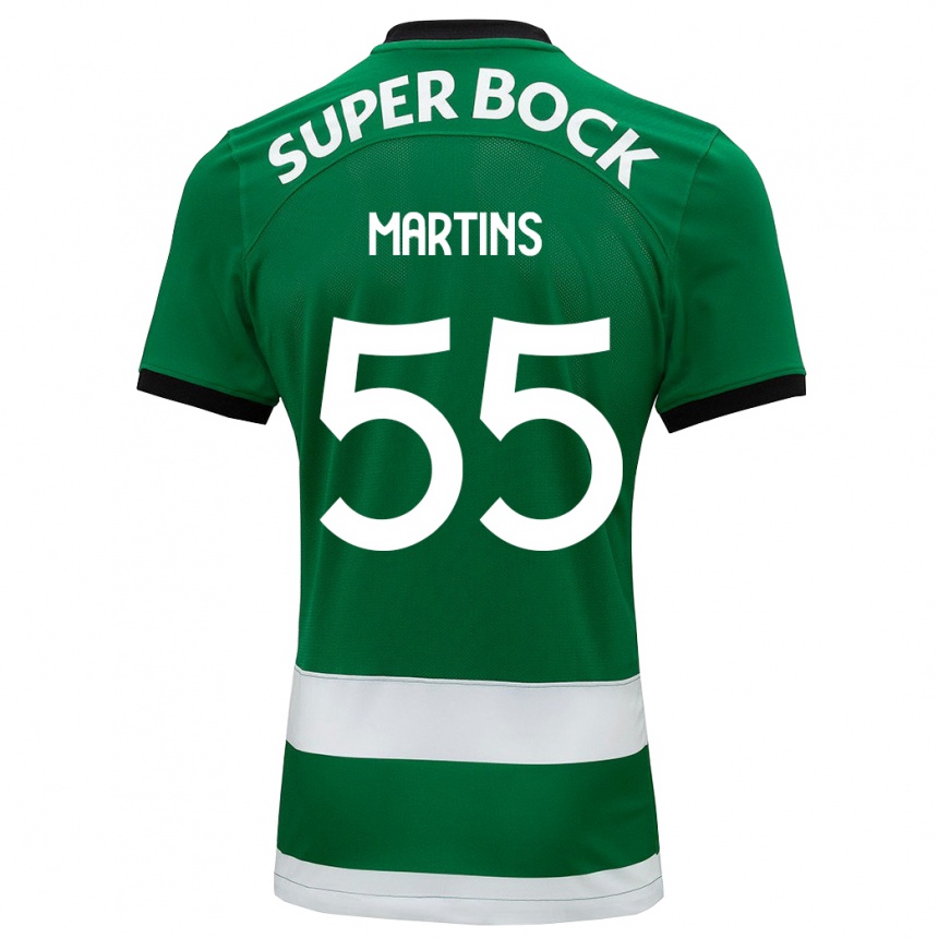 キッズフットボールカロライナ・マーティンズ#55緑ホームシャツ2023/24ジャージーユニフォーム