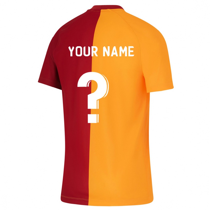 キッズフットボールあなたの名前#0オレンジホームシャツ2023/24ジャージーユニフォーム