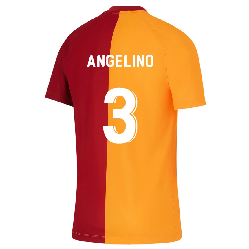 キッズフットボールアンヘリーノ#3オレンジホームシャツ2023/24ジャージーユニフォーム