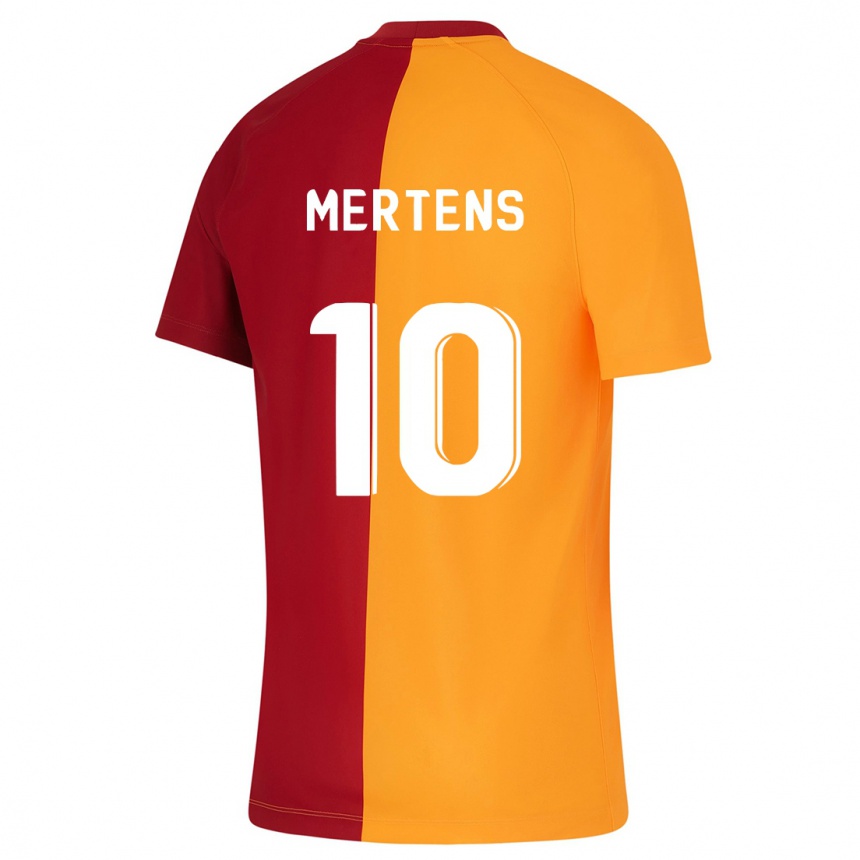 キッズフットボールドリース・メルテンス#10オレンジホームシャツ2023/24ジャージーユニフォーム