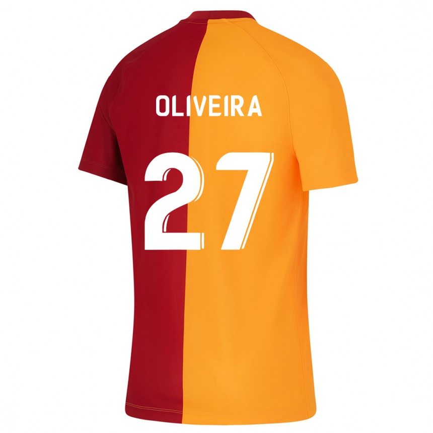 キッズフットボールセルジオ・オリベイラ#27オレンジホームシャツ2023/24ジャージーユニフォーム