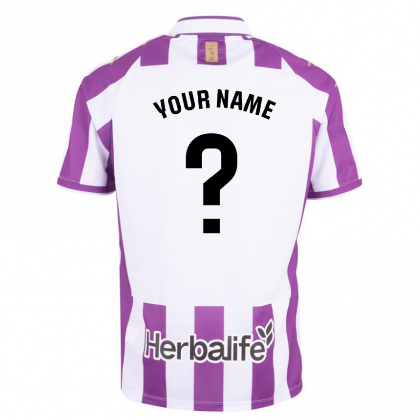 キッズフットボールあなたの名前#0紫ホームシャツ2023/24ジャージーユニフォーム