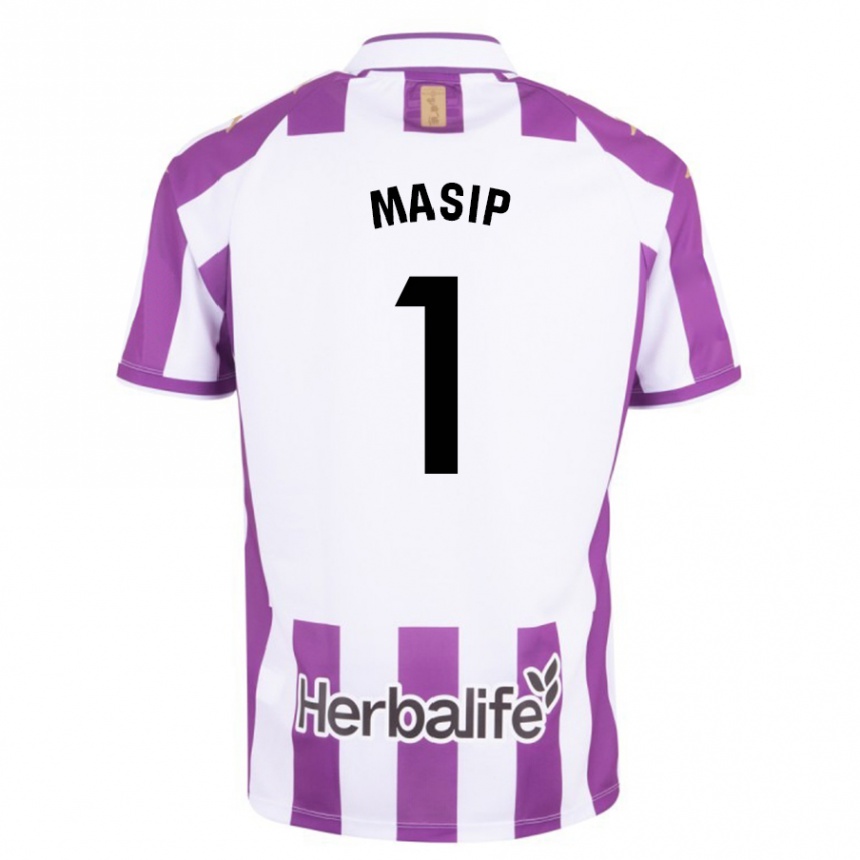 キッズフットボールジョルディ・マシップ#1紫ホームシャツ2023/24ジャージーユニフォーム
