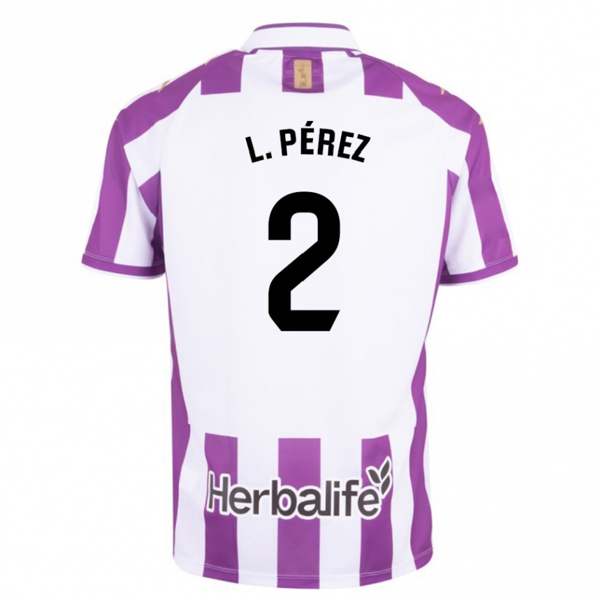 キッズフットボールルイス・ペレス#2紫ホームシャツ2023/24ジャージーユニフォーム
