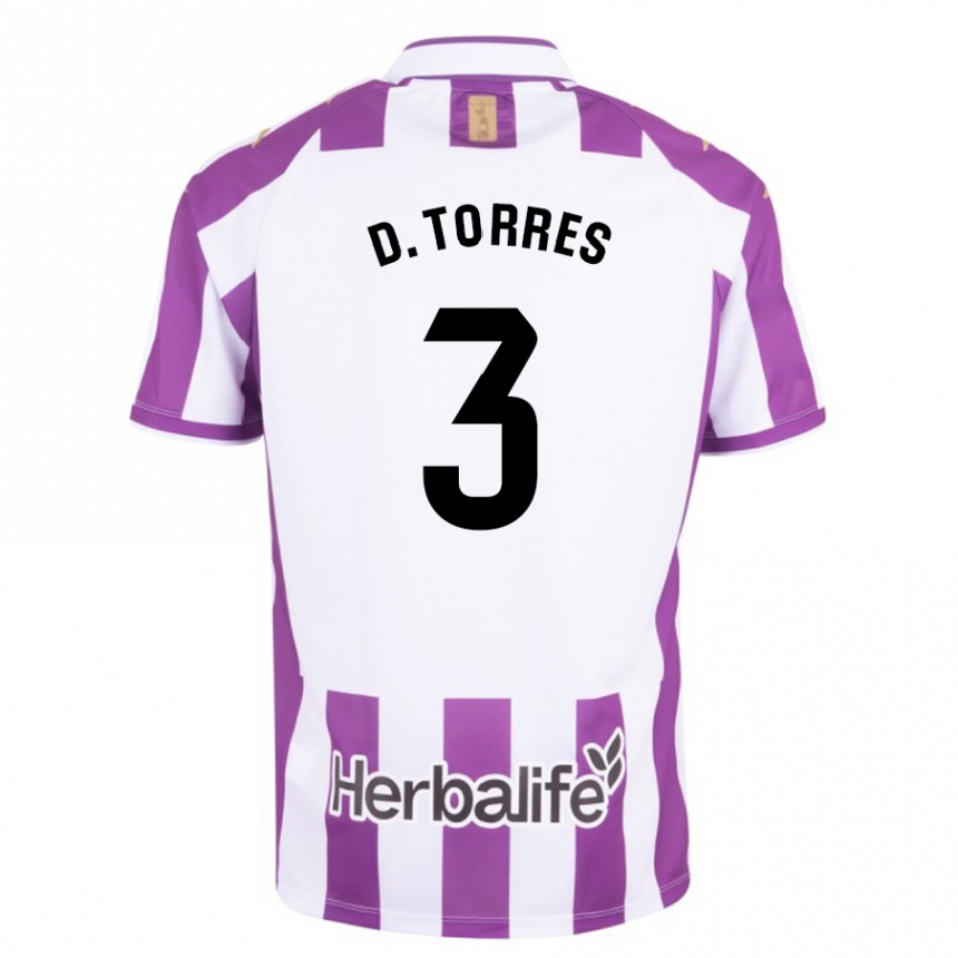 キッズフットボールダビド・トーレス#3紫ホームシャツ2023/24ジャージーユニフォーム