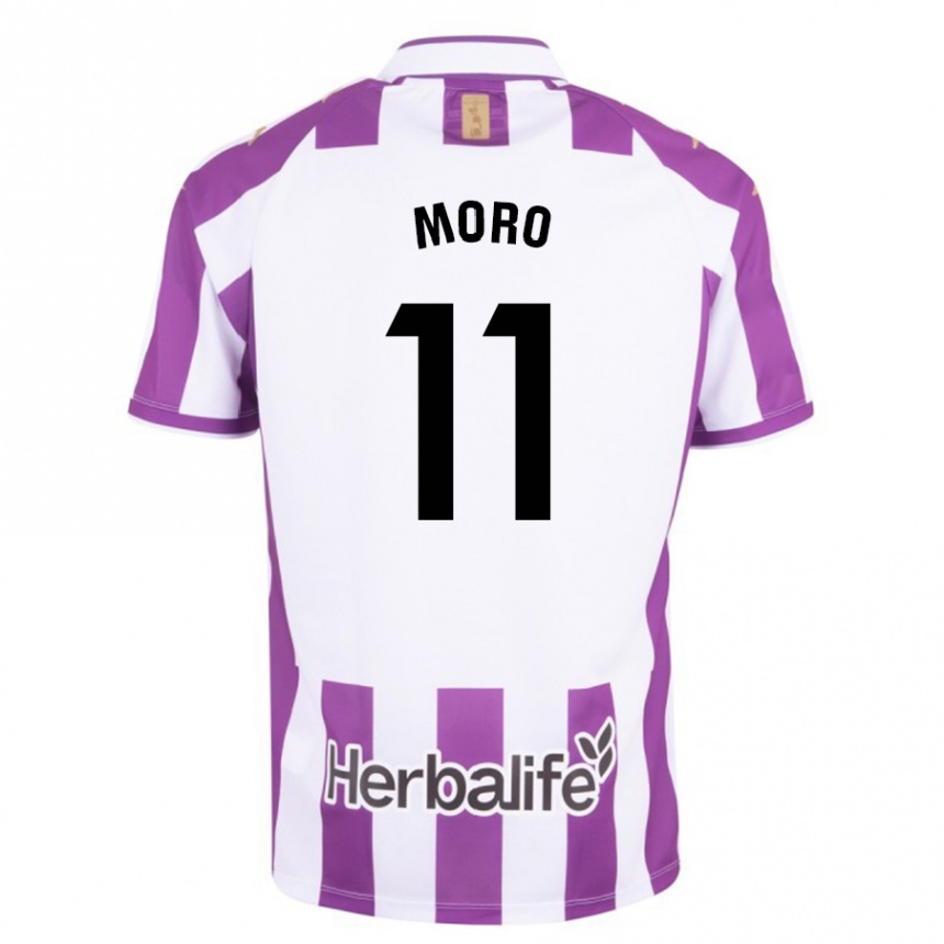 キッズフットボールラウル・モロ・プレスコリ#11紫ホームシャツ2023/24ジャージーユニフォーム