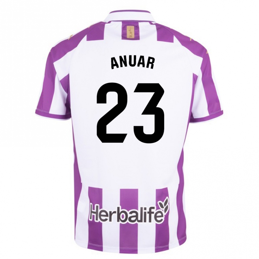 キッズフットボールアンワル#23紫ホームシャツ2023/24ジャージーユニフォーム
