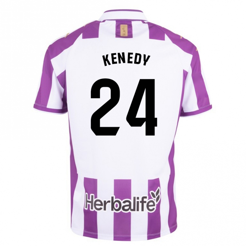 キッズフットボールケネディ#24紫ホームシャツ2023/24ジャージーユニフォーム