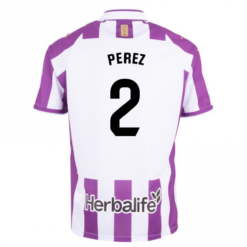 キッズフットボールイケル・ペレス#2紫ホームシャツ2023/24ジャージーユニフォーム