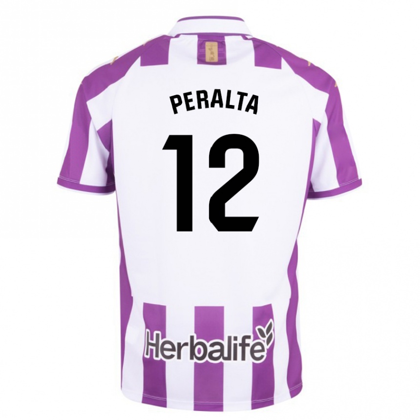 キッズフットボールフェルナンド・ペラルタ#12紫ホームシャツ2023/24ジャージーユニフォーム