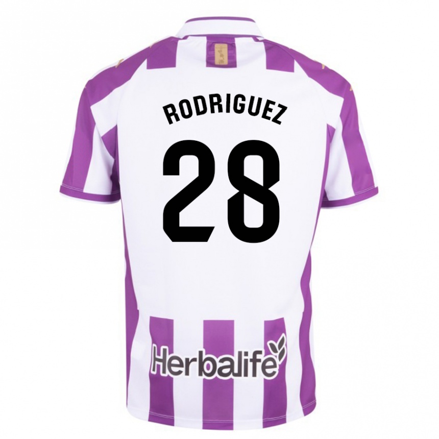 キッズフットボールヤゴ・ロドリゲス#28紫ホームシャツ2023/24ジャージーユニフォーム