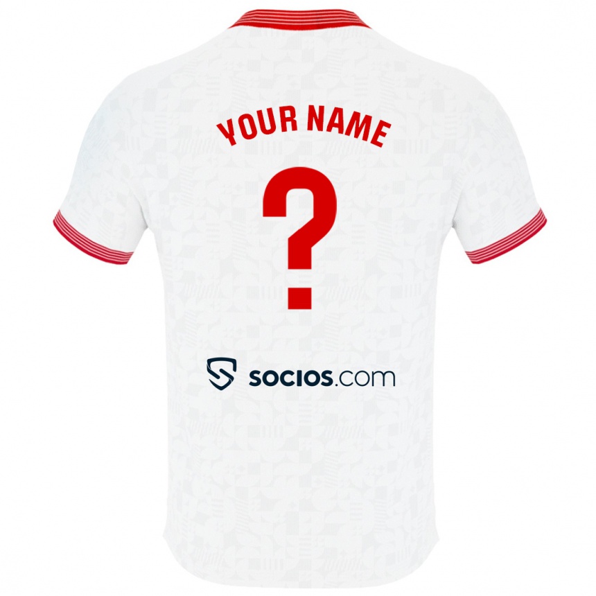 キッズフットボールあなたの名前#0白ホームシャツ2023/24ジャージーユニフォーム