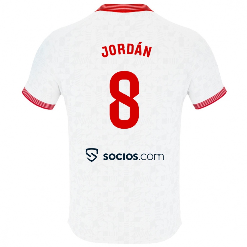 キッズフットボールジョアン・ジョルダン#8白ホームシャツ2023/24ジャージーユニフォーム