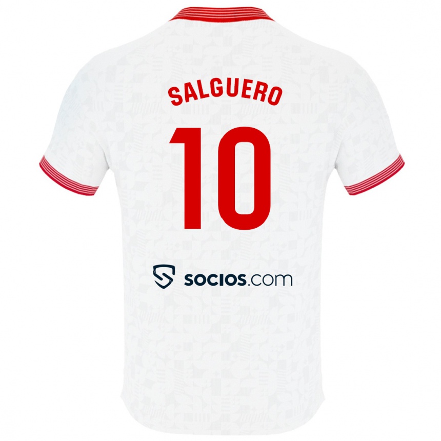 キッズフットボールイヴァン・サルゲロ・ロバト#10白ホームシャツ2023/24ジャージーユニフォーム
