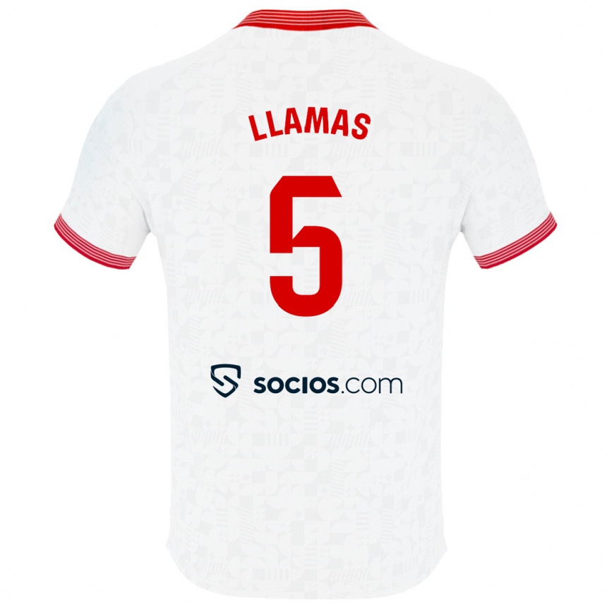 キッズフットボールエバ・ラマス#5白ホームシャツ2023/24ジャージーユニフォーム