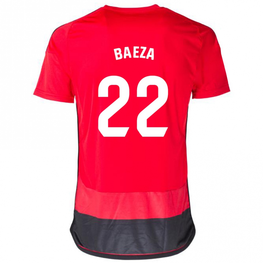 キッズフットボールミゲル・バエサ#22赤、黒ホームシャツ2023/24ジャージーユニフォーム