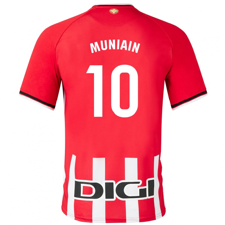 キッズフットボールイケル・ムニアイン#10赤ホームシャツ2023/24ジャージーユニフォーム