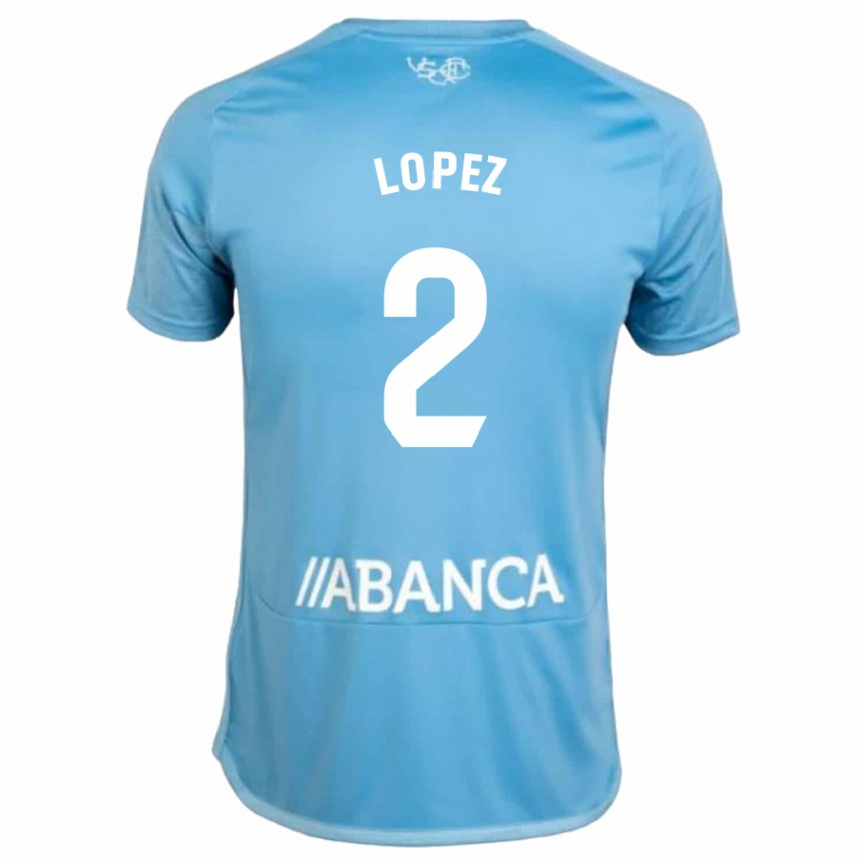 キッズフットボールイワン・ロペス#2青ホームシャツ2023/24ジャージーユニフォーム
