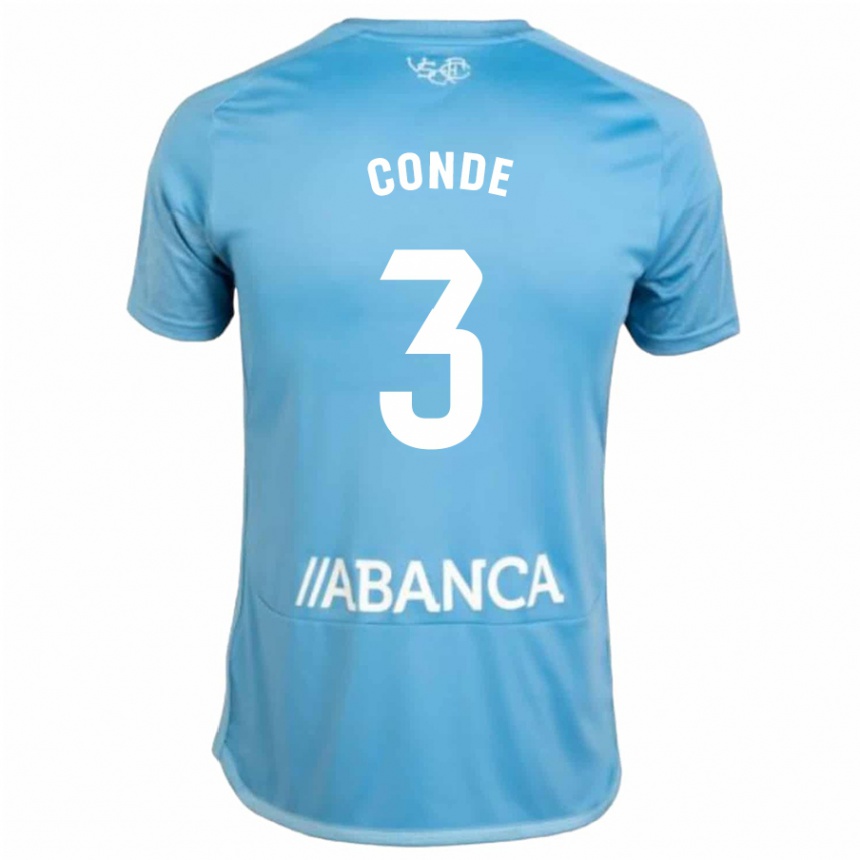 キッズフットボールマルティン・コンデ・ゴメス#3青ホームシャツ2023/24ジャージーユニフォーム