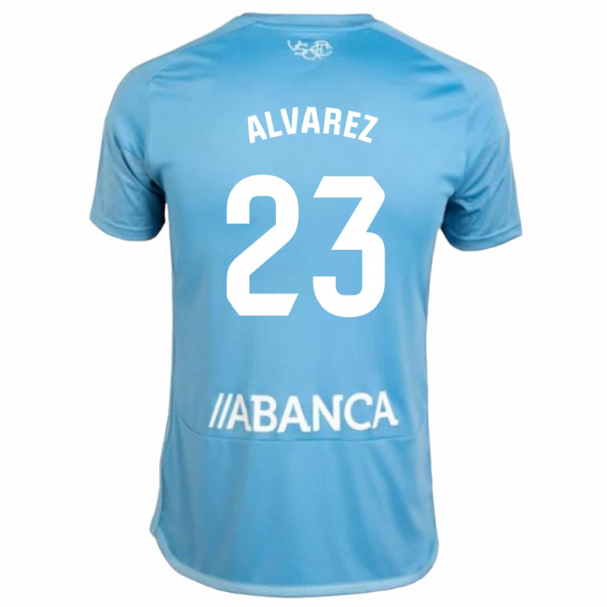 キッズフットボールウーゴ・アルバレス・アントゥネス#23青ホームシャツ2023/24ジャージーユニフォーム
