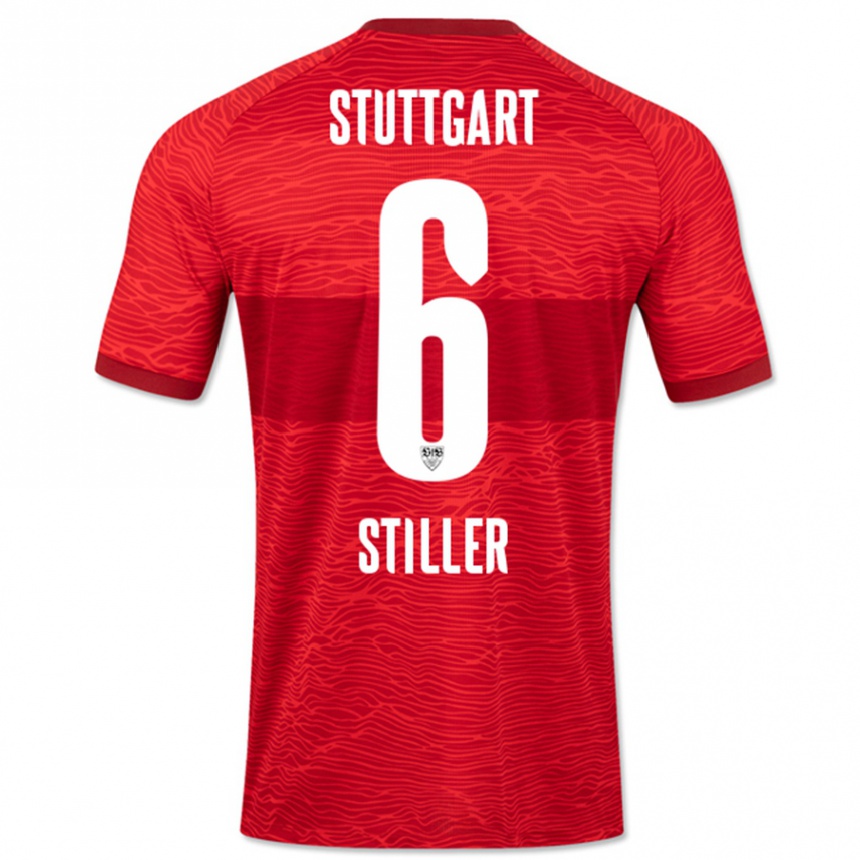 キッズフットボールアンジェロ・スティラー#6赤アウェイシャツ2023/24ジャージーユニフォーム